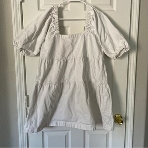 Mango Tiered Ivory Denim Dress